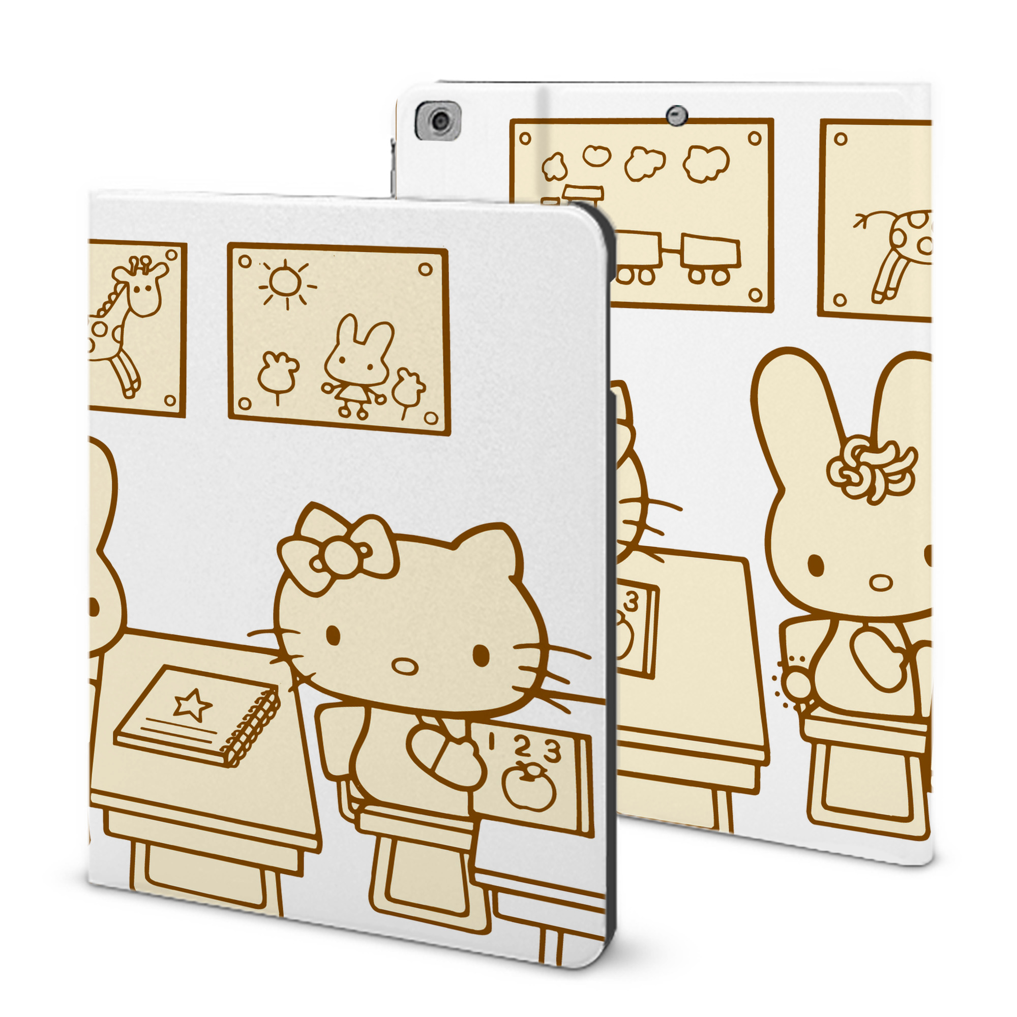 （画像用） Hello Kitty ハローキティ IPad ケース ブック型 PUレザー TPU 耐衝撃 軽量 薄型 ペン収納なし 全面保護 IPad 各モデル対応